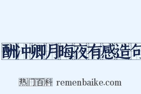 酬冲卿月晦夜有感造句是什么意思的图片